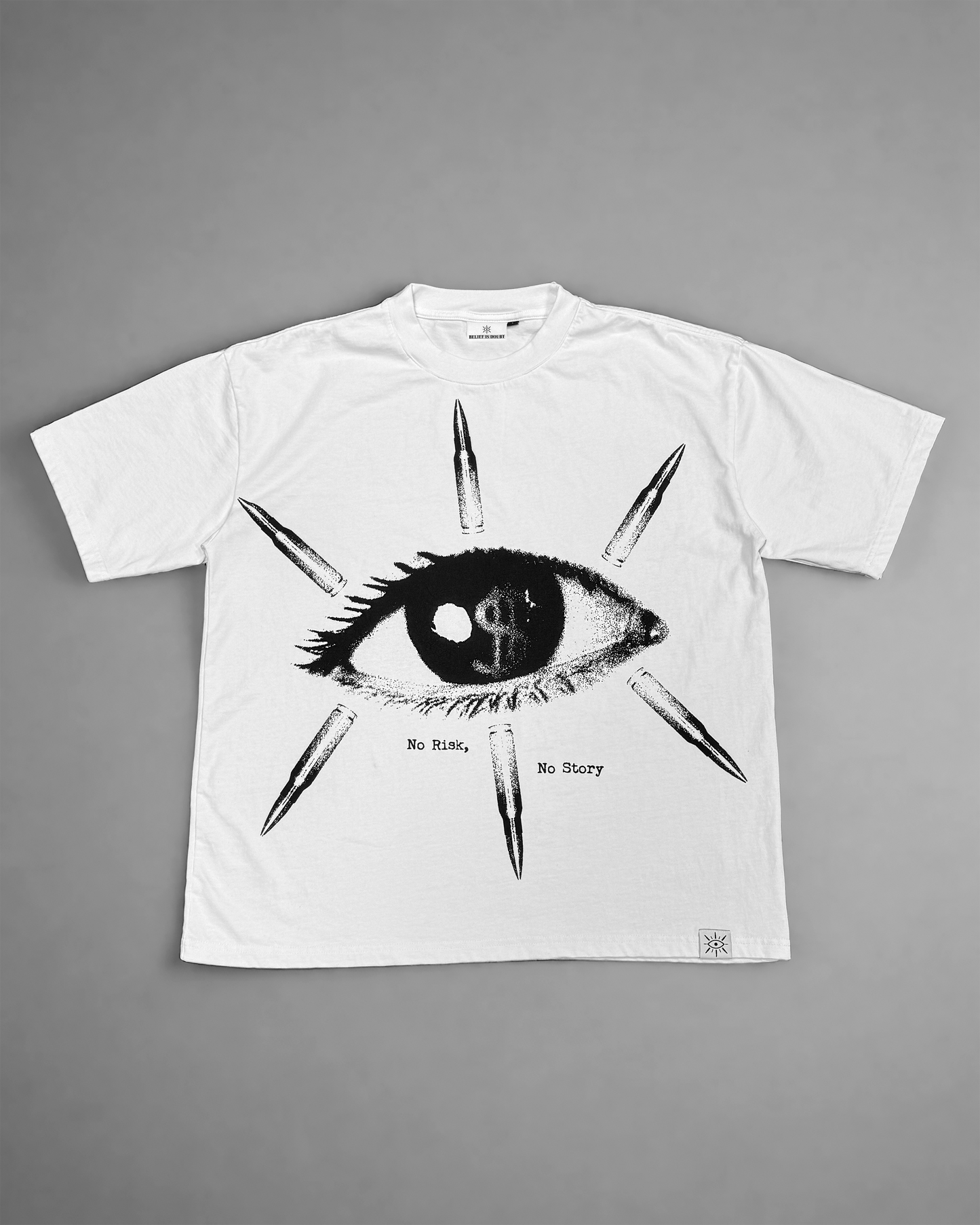 NO RISK NO STORY TEE - WHITE