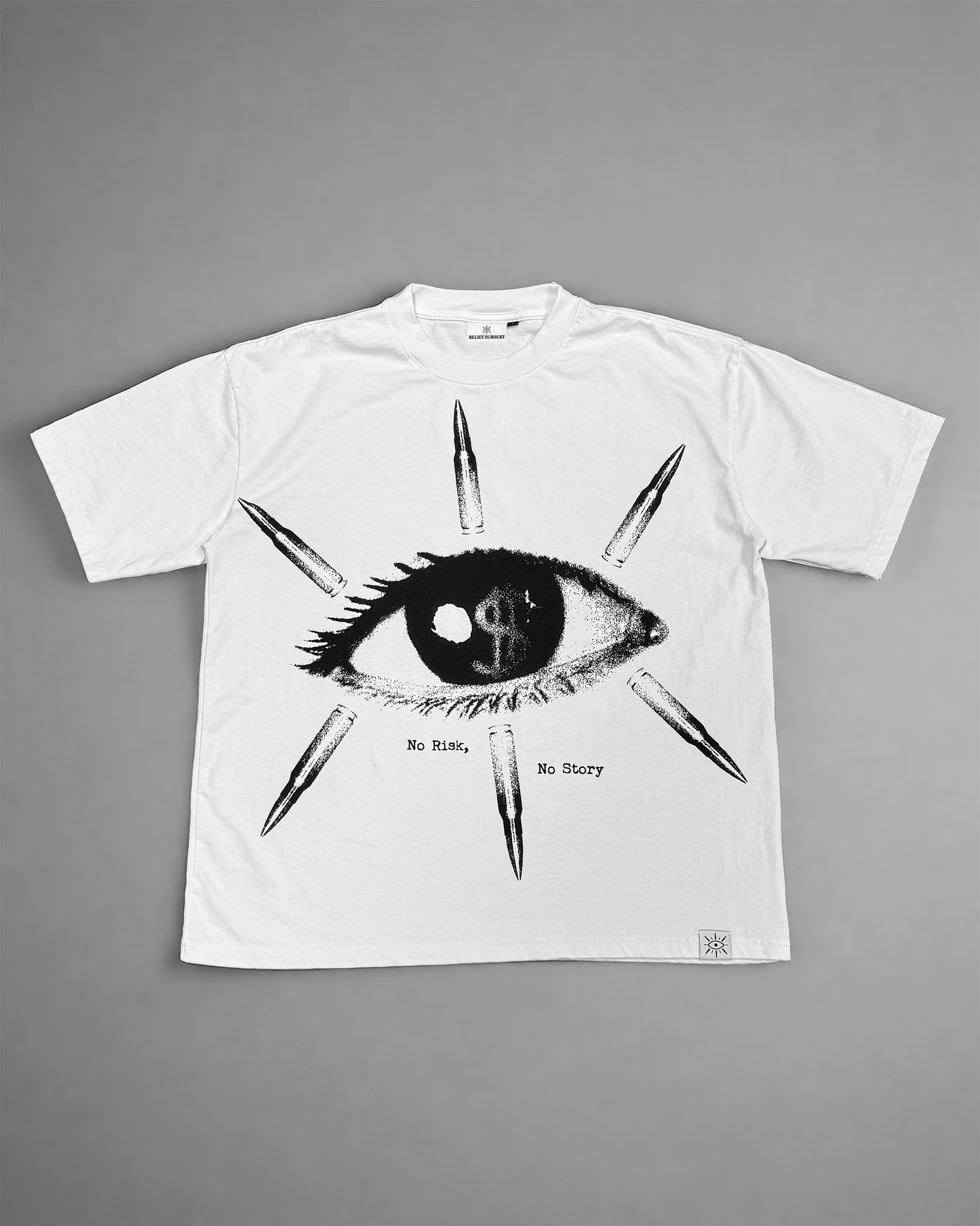 NO RISK NO STORY TEE - WHITE